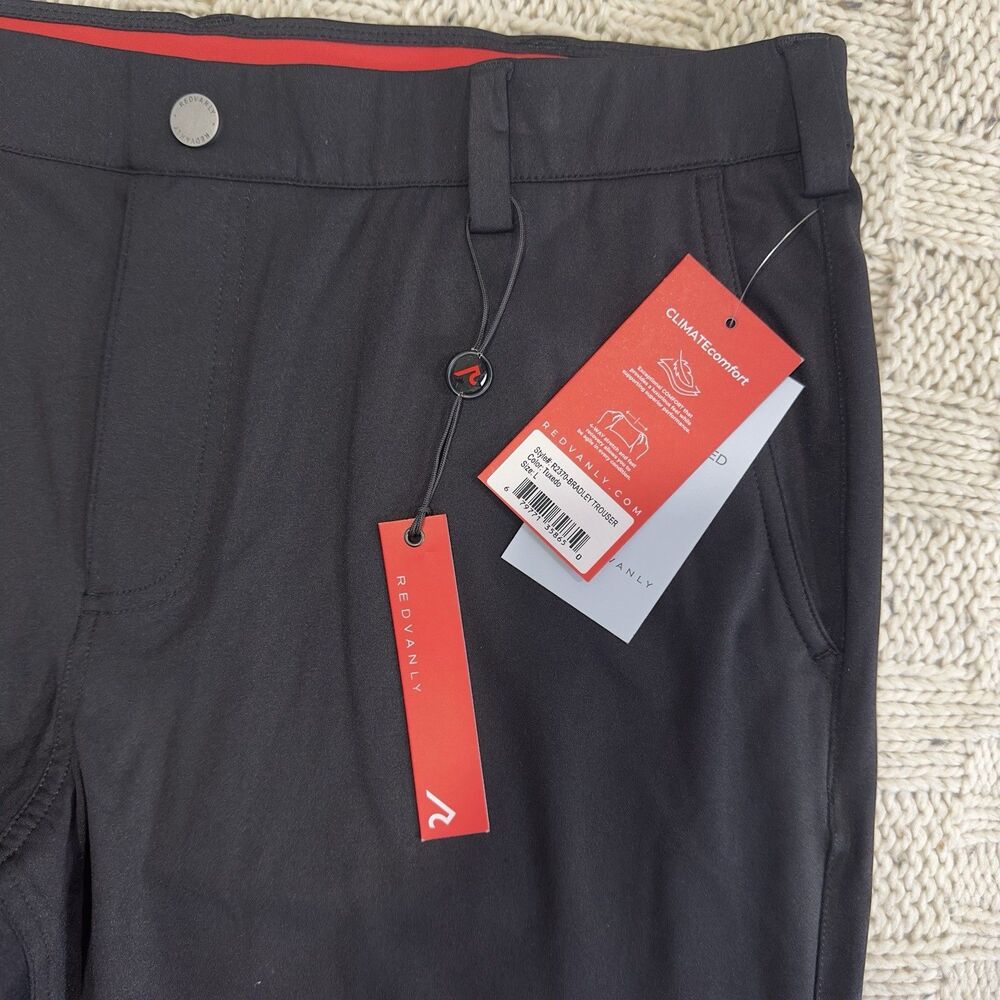 Redvanly Bradley Pull-On Trouser Men L Tuxedo Black Golf 4-Way Stretch NWT $160 - Picture 6 of 12